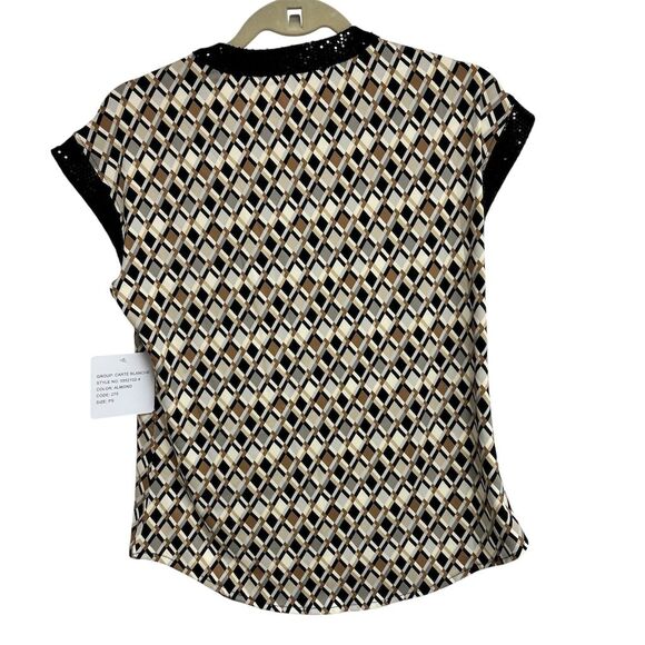 Stella & Ginger Women's Geometric Print V-Neck Blouse Size S Multicolor - Picture 5 of 8